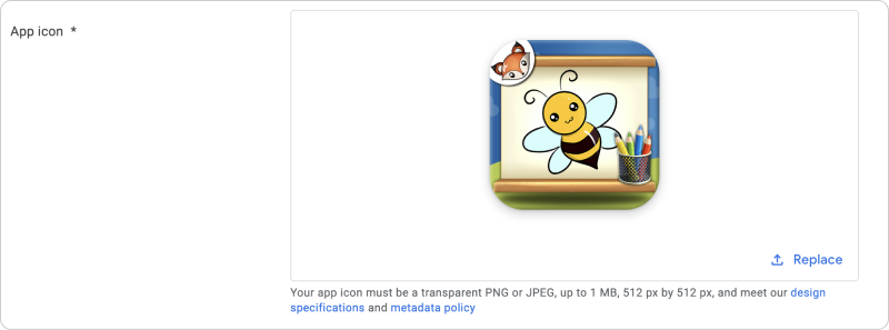 Requirements to app icon mentioned in Google Play Developer Console