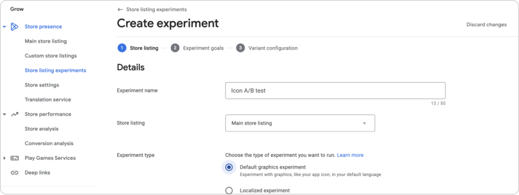 Store listing experiments in Google Play Developer Console